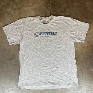 Vintage Y2K Nike grey Concordia Cavalier Soccer T-Shirt Size men's large